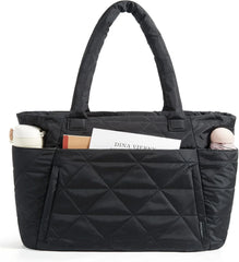BAGSMART Tote Bag for Women, Puffer Tote Bag for Work Large Shoulder Bag