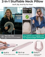BAGSMART 6 Set Compression Packing Cubes with Fillable Neck Pillow