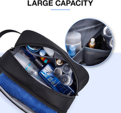 BAGSMART Travel Toiletry Bag for Men, Dopp Kit Water Resistant Shaving Bag for Toiletries Accessories, Black-Medium