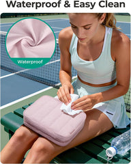 BAGSMART Travel Toiletry Bag for women, Portable Hanging Hook Makeup Bag Organizer, Waterproof Makeup Cosmetic Bag, for Full-Size Accessories, Toiletries, Dusty Rose