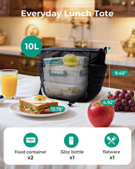 BAGSMART Lunch Bag Women Small Insulated Quilted Puffy Tote Bag for Work
