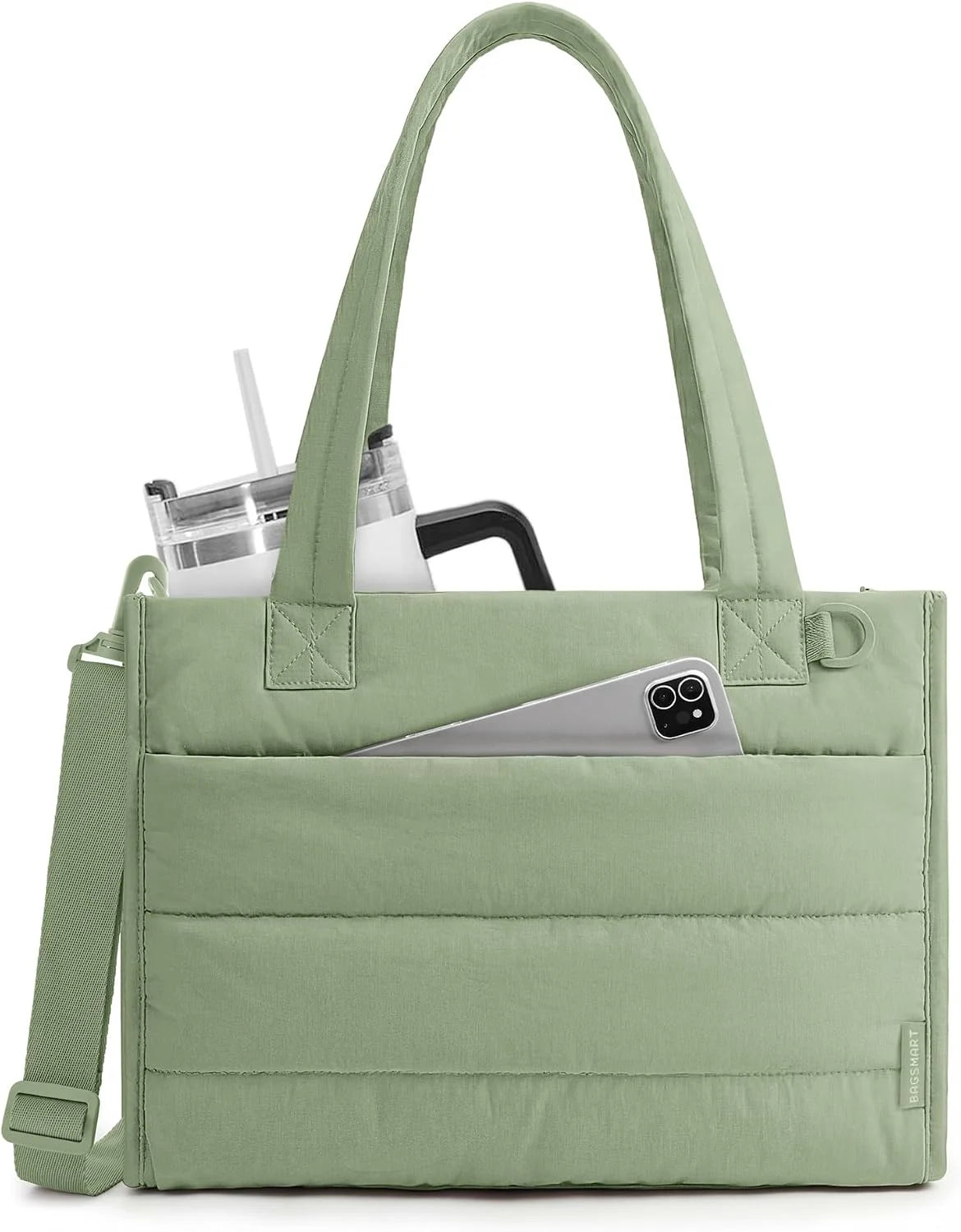 BAGSMART Small Tote Bag for Women, Work Teacher Bag with Zipper Closure