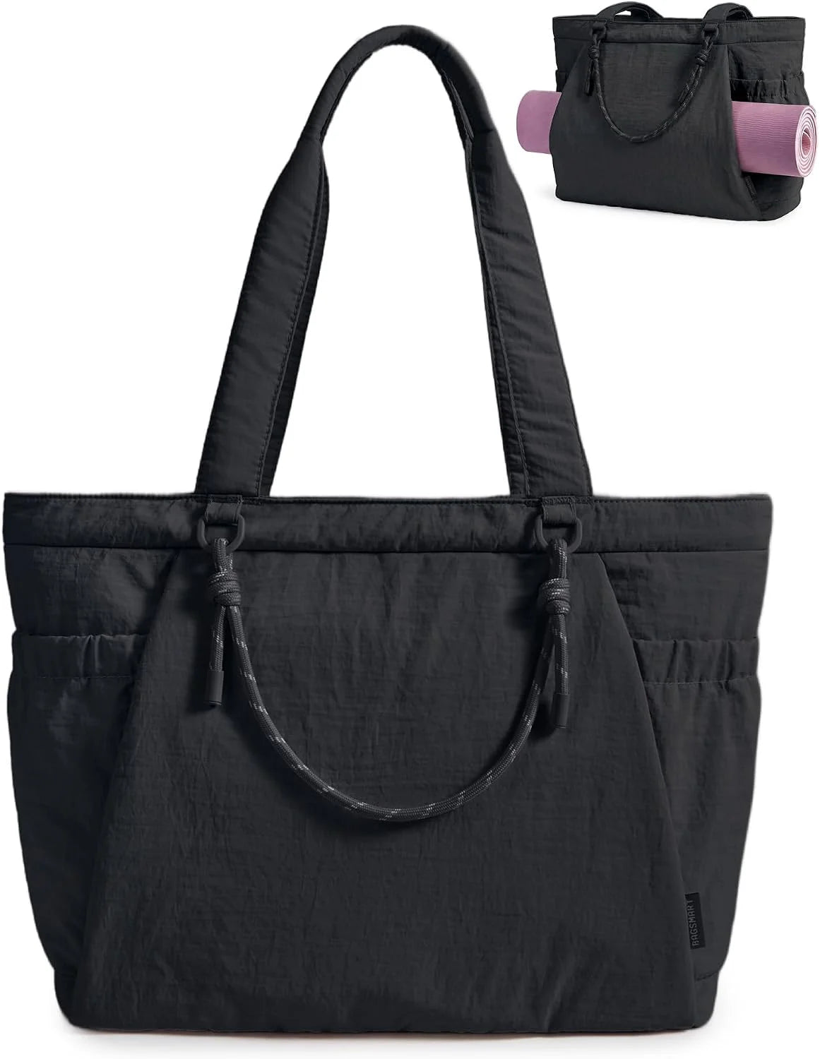 BAGSMART Yoga Pilates Tote Bag for Women with Knotted Handle, Gym Bag