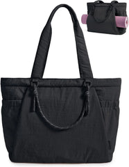 BAGSMART Yoga Pilates Tote Bag for Women with Knotted Handle, Gym Bag