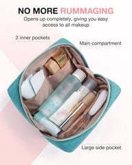 BAGSMART Small Makeup Bag, Travel Cosmetic Bag Make Up Pouch Small Travel Zipper Pouch,Water-resistant Toiletry Bag,Makeup Organizer Bag for Women, Blue