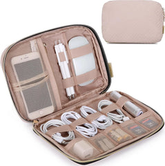 BAGSMART Large Electronics Travel Organizer Case for Women, Pink