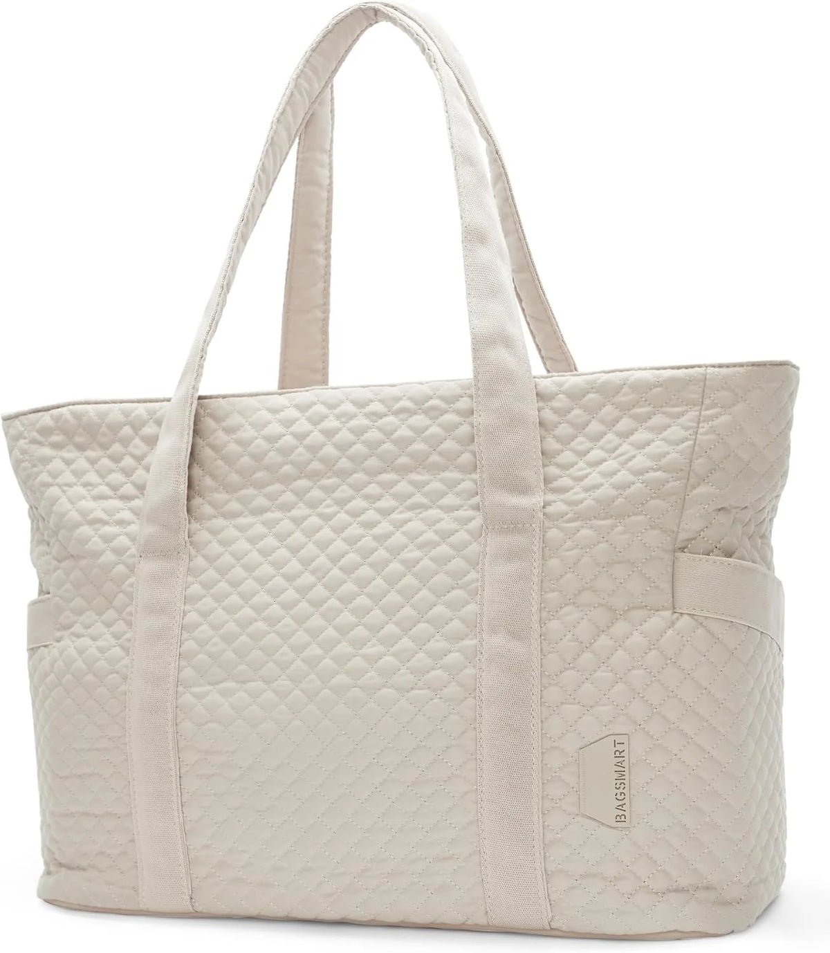 BAGSMART Crush Tote Bag for Women, 20L Puffer Work Tote with Zipper, Travel Essentials Quilted Nurse Hospital Bag