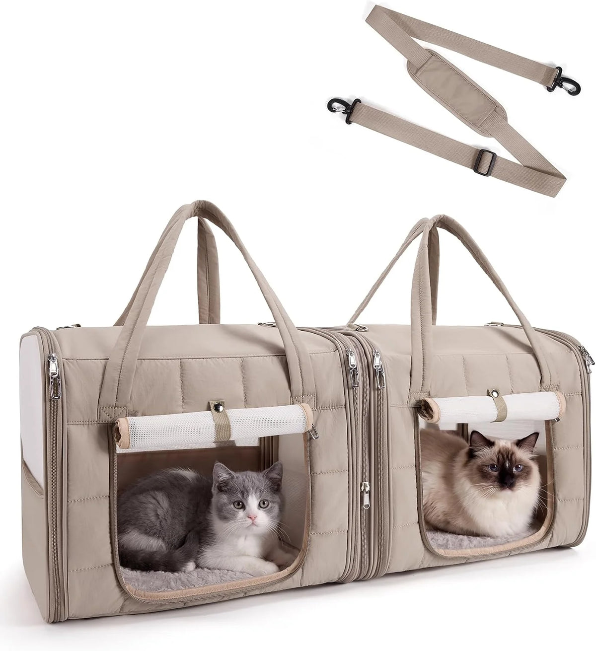 BAGSMART Double Cat Carrier for 2 Cats, Large Soft Pet Carriers for Travel