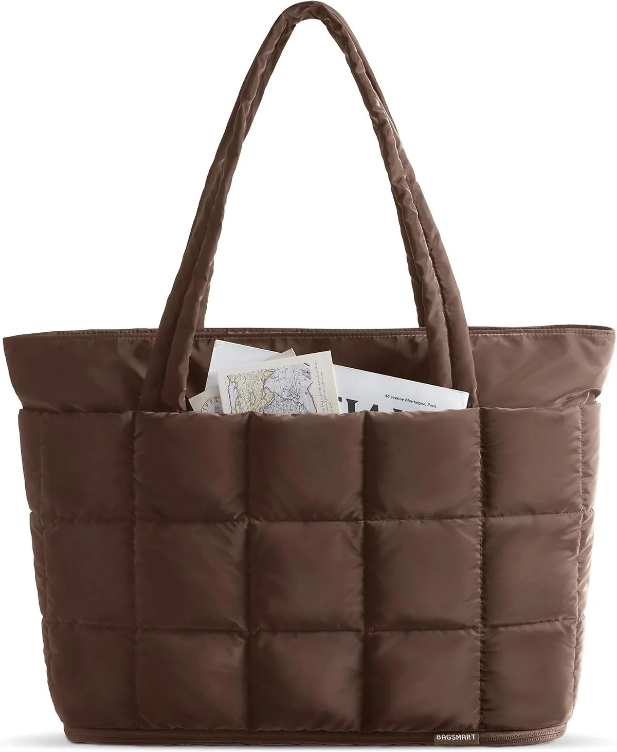 BAGSMART Expandable Tote Bag for Women, Puffer Work Tote Travel Bag