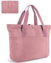BAGSMART Tote Bag for Women, Foldable Tote Bag With Zipper Travel Shoulder Bag Handbag for Work