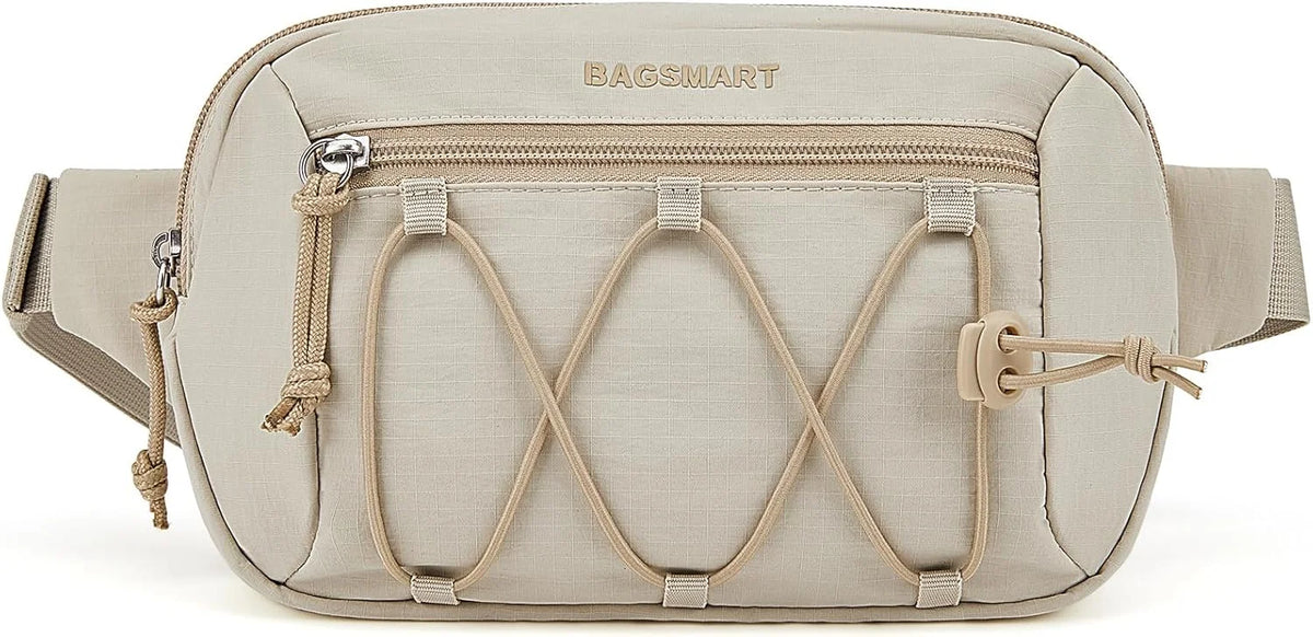 BAGSMART Fanny Packs for Women, Running Workout Traveling Hiking, Beige