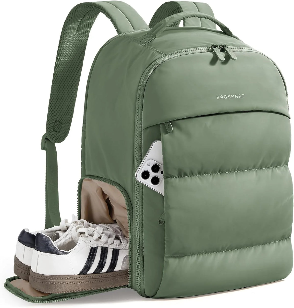 BAGSMART Travel Backpack for Women, Gym Backpack with Shoe Compartment