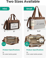 BAGSMART Corduroy Tote Bag for Women, Small College Teacher Laptop Handbag