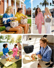BAGSMART Lunch Bag Men's Small Cool Quilted Insulated Leakproof Lightweight