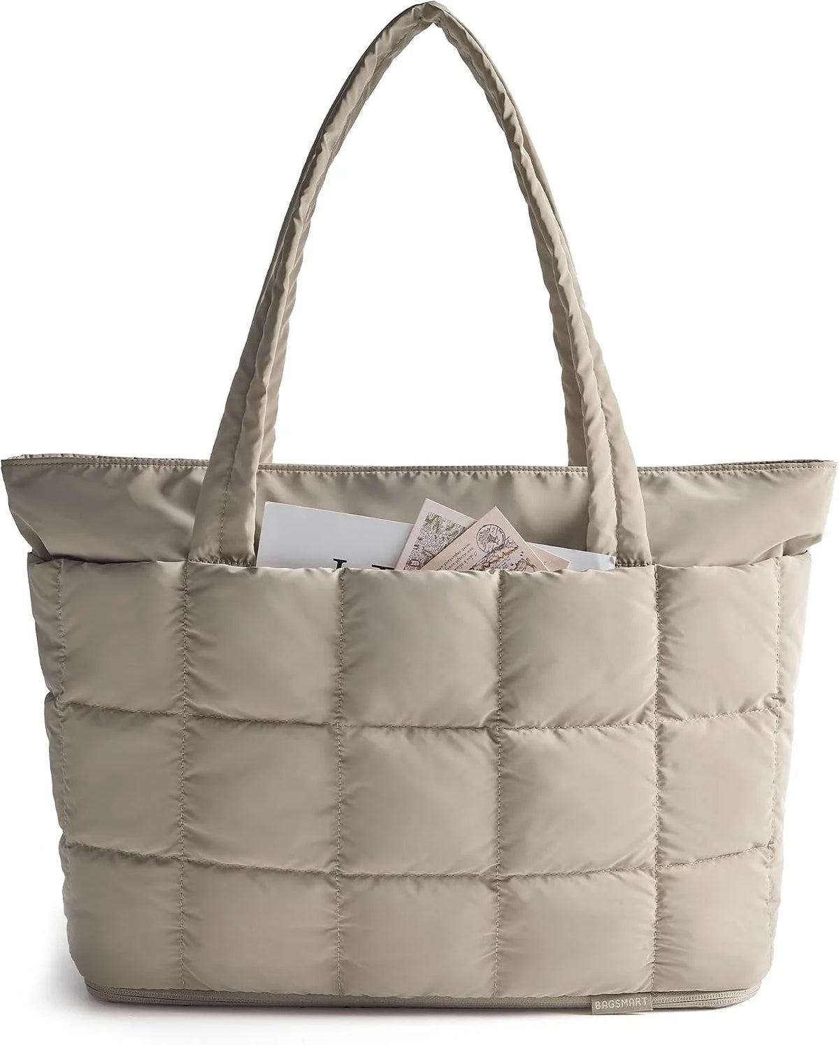 BAGSMART Expandable Tote Bag for Women, Puffer Work Tote Travel Bag