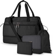 BAGSMART Women's 40L Weekender Travel Duffel Gym Bag with Shoe Compartment