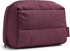 BAGSMART Small Makeup Bag, Puffy Wide-open Zipper Cosmetic Pouch