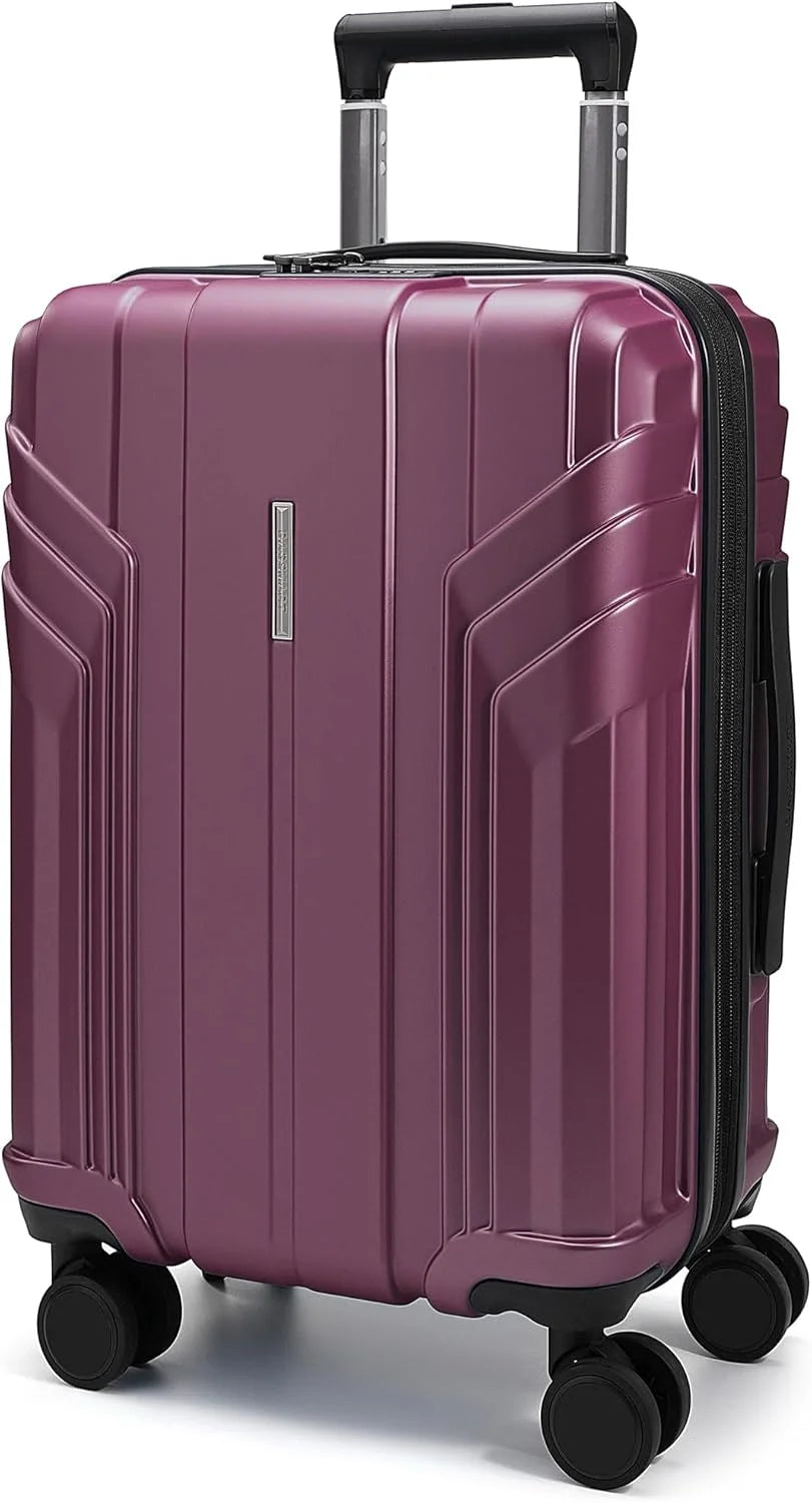 BAGSMART Expandable Carry On Luggage 22x14x9 Airline Approved, Purplish Red