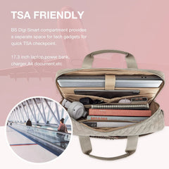 BAGSMART 17.3/15.6 Inch Laptop Bag, Briefcase for Women Computer Messenger Bag Office Travel Business, Warm Gray
