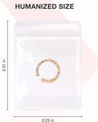 BAGSMART Jewelry Bags 50 Pcs Small Ziplock Rings Bags 2 x 3 Inch PVC Earring Packaging Sealing Zipper Clear Plastic Pouch Transparent Jewelry Organizer (Hanging Bag Is Not Included)