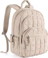 BAGSMART Travel Backpack for Women, College Laptop Backpack, Khaki Brown