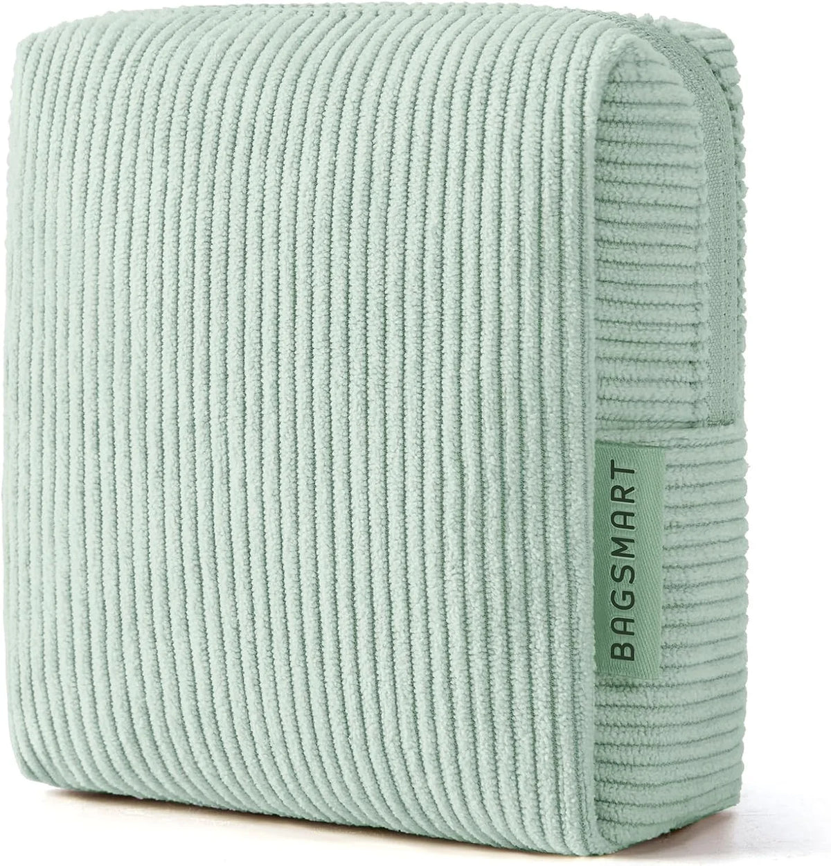 BAGSMART Small Corduroy Makeup Bag, Cosmetic Pouch for Women with Pocket