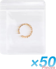 BAGSMART Jewelry Bags 50 Pcs Small Ziplock Rings Bags 2 x 3 Inch PVC Earring Packaging Sealing Zipper Clear Plastic Pouch Transparent Jewelry Organizer (Hanging Bag Is Not Included)