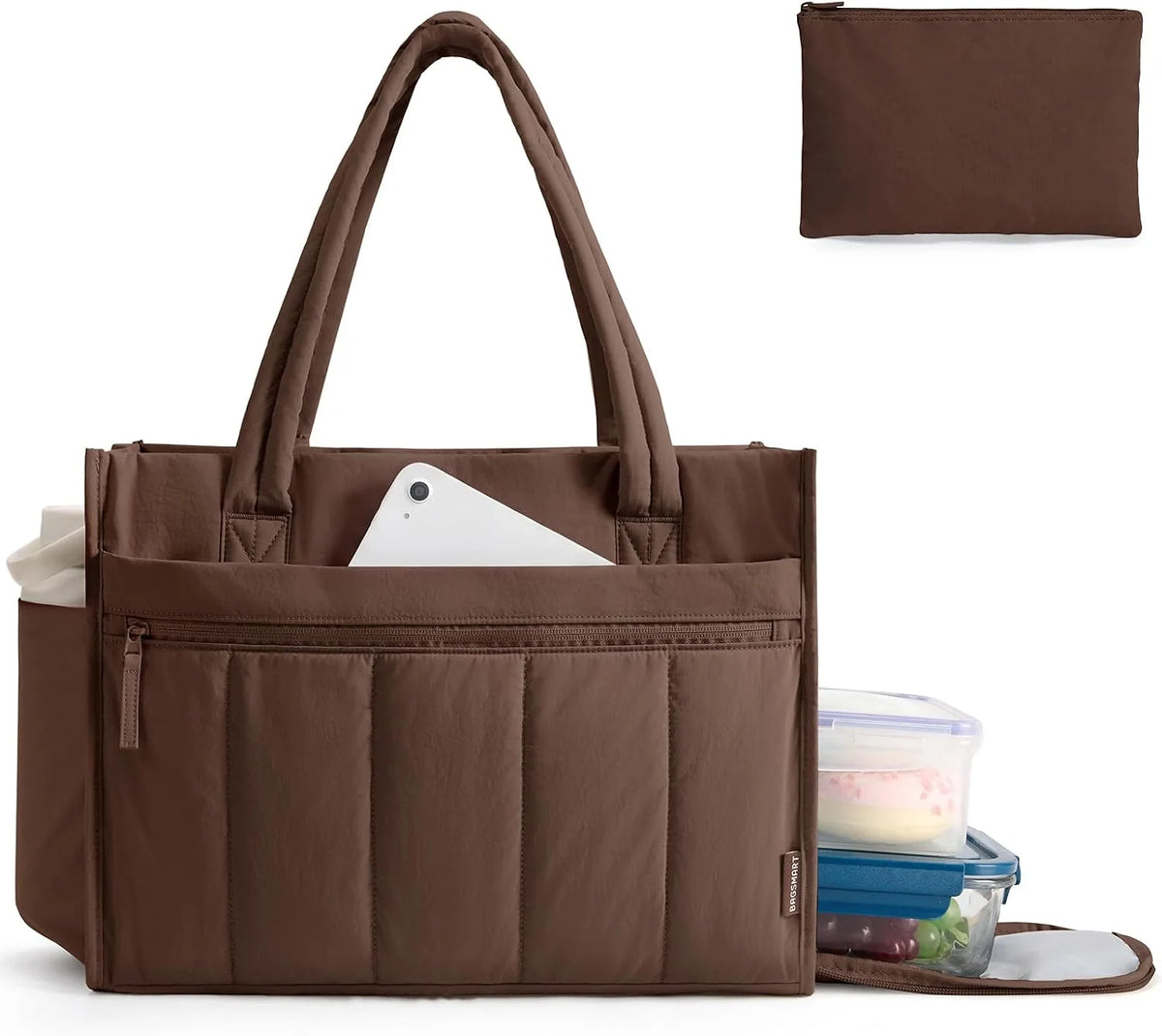 BAGSMART Tote Bag for Women Puffer 15.6 Inch Laptop Work Bag Large Purse