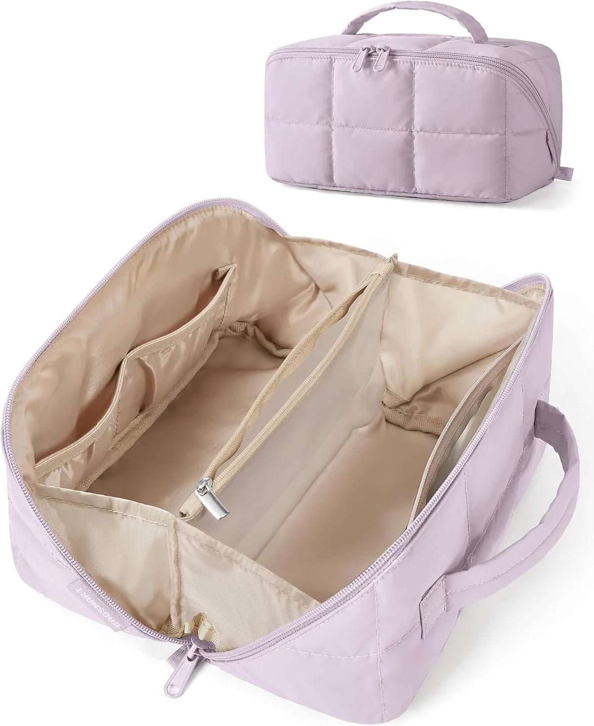 BAGSMART Spacious Travel Makeup Bag, Water-Resistant Toiletry Organizer