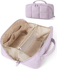 BAGSMART Spacious Travel Makeup Bag, Water-Resistant Toiletry Organizer