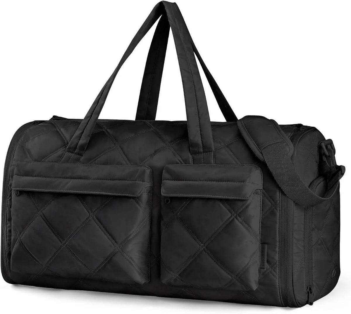 BAGSMART Garment Duffel Bag, Convertible 2-in-1 Puffy Water-Resistant Carry-On with Shoe Compartment (A-Black)