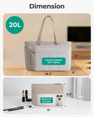 BAGSMART Tote Bag for Women, 2 Set Work Tote Bag with Zipper