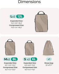 BAGSMART Compression Packing Cubes for Travel