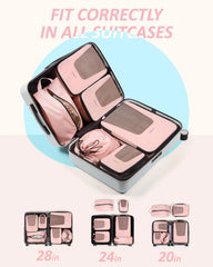 BAGSMART Compression Packing Cubes for Travel, 6/5/4set Lightweight Packing Organizers, Summer Travel Essentials Suitcase Organizer Bags Set