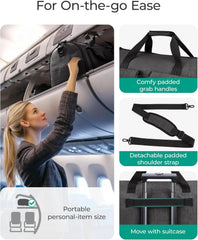 BAGSMART Garment Bags for Travel, Convertible Garment Duffle Bag Suit Bags for Men Women, 2 in 1 Garment Bags for Hanging Clothes, Carry On Duffle Bag with Shoe Compartment, Black
