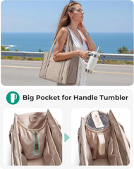 BAGSMART Boxy Tote Bag for Women, Crossbody Work Bag with Zipper