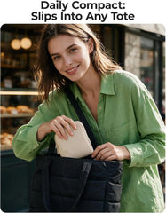 BAGSMART Small Corduroy Makeup Bag, Cosmetic Pouch for Women with Pocket