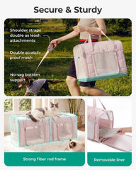 BAGSMART Double Cat Carrier for 2 Cats, Large Soft Pet Carriers for Travel