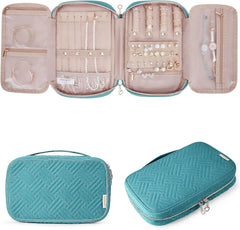 BAGSMART Jewelry Organizer Case Large Travel Jewelry Storage Bag,Teal