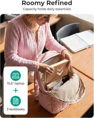 BAGSMART College Laptop Backpack,Cute Travel Backpack for Women,Quilted Computer Bookbag
