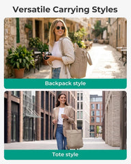 BAGSMART Backpack for Women, 15.6 Inch Tote Backpack for Travel