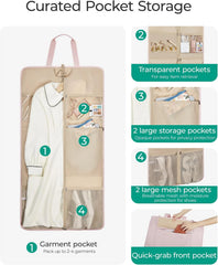 BAGSMART Garment Bags for Travel Foldable Carry on Suit Carrier for Hanging Clothes Stylish Dress Carrier Large Convertible Weekender Garment Bags for Women Men