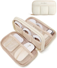 BAGSMART Electronics Organizer Travel Case for Cords Chargers Phones, Beige