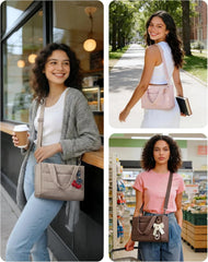 BAGSMART Small Tote Bag for Women, Work Teacher Bag with Zipper Closure