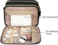 BAGSMART Toiletry Bag for Women, Medium Water-resistant, Black
