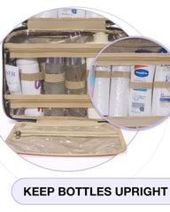 BAGSMART Toiletry Bag Travel Bag with Hanging Hook, Water-resistant Makeup Cosmetic Bag Travel Organizer for Accessories, Shampoo, Full-size Container, Toiletries (Red Paisley, Large)