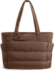 BAGSMART Puffy Tote Bag for Women, Lightweight Work Tote Handbag