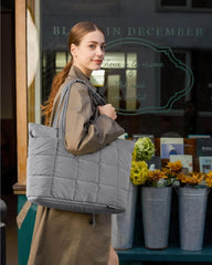 BAGSMART Expandable Tote Bag for Women, Puffer Work Tote Travel Bag