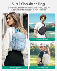 BAGSMART Small Crossbody Sling Bag, Crossbody Daypack, Chest Shoulder Bag Hiking Small Backpack for Casual Travel Sport