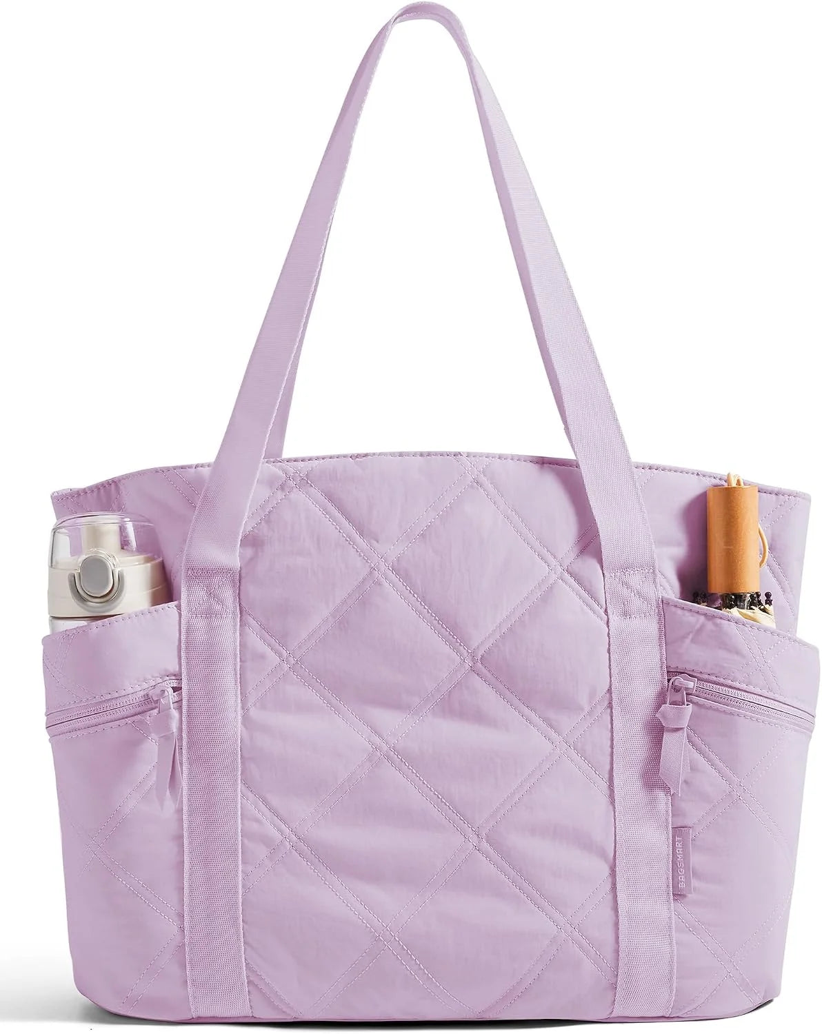 BAGSMART Crush Tote Bag for Women, 20L Puffer Work Tote with Zipper
